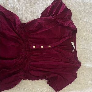 Burgundy Button-Up Midi Dress